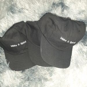 2 black fitted baseball caps **NWT**